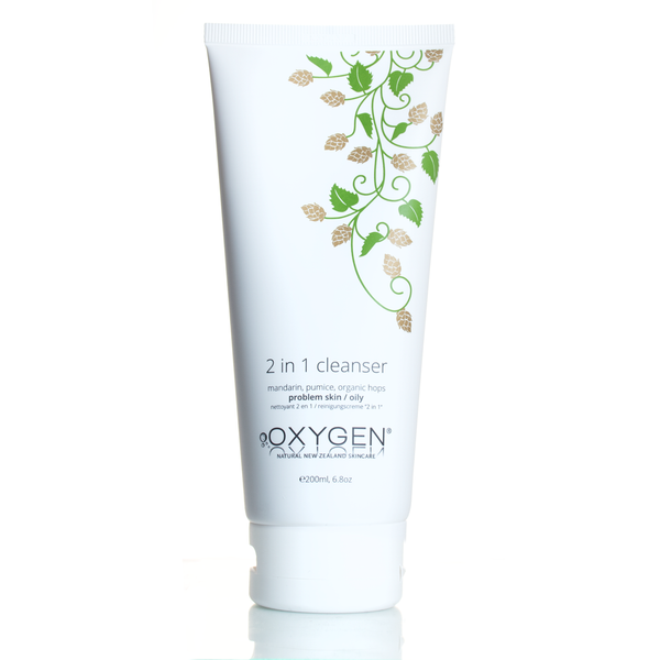 Oxygen Skincare | 2 in 1 Cleanser with Hops | For Problem & Oily Skin | Uplifting & Refreshing - Oxygen Skincare